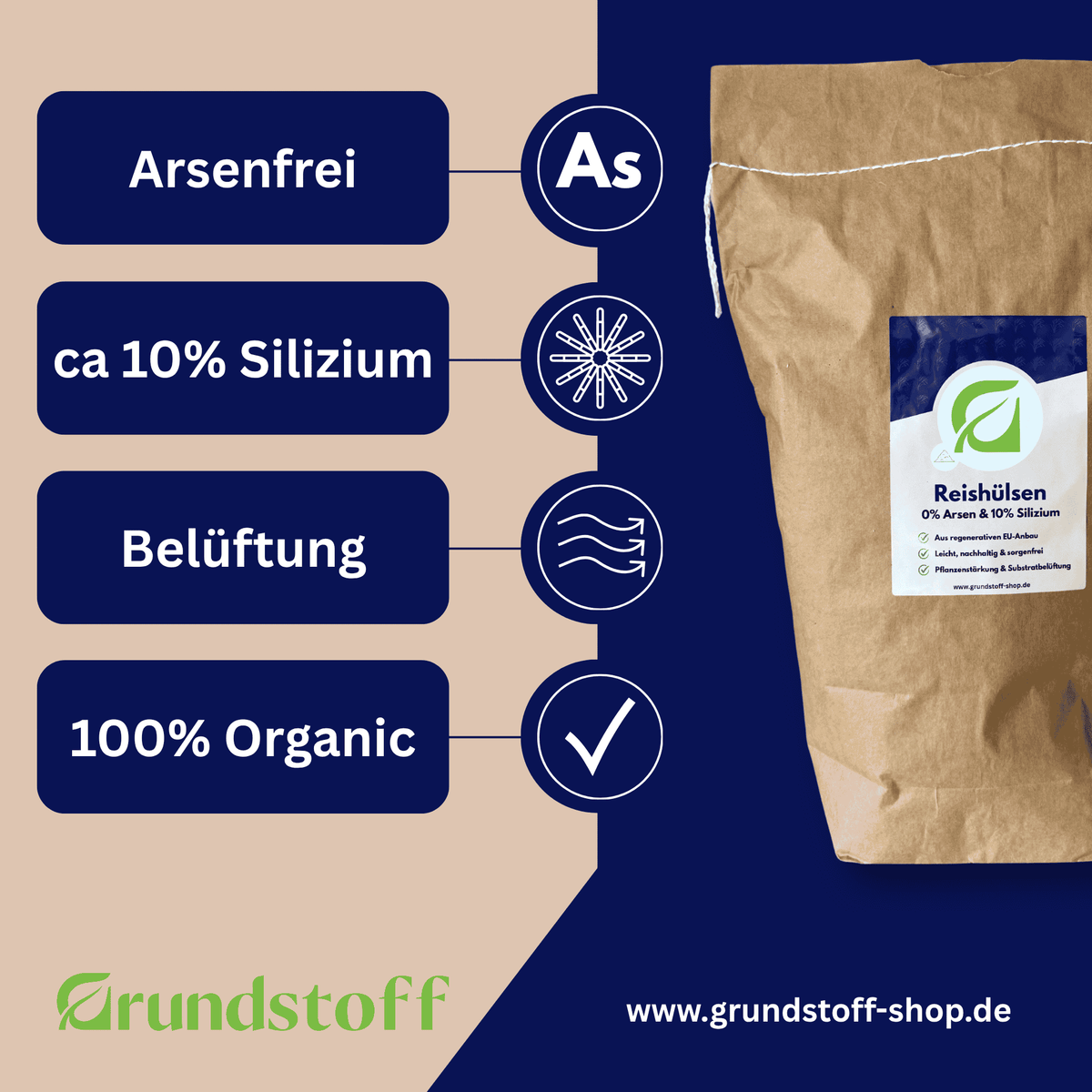 Reisspelzen von Grundstoff als Mulch und Strukturgeber für Living Soil – weitere Ansicht