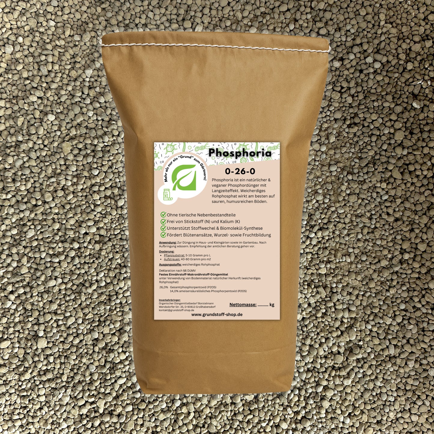 weicherdigesRohphosphat-Phoshporia-P-Duenger-Phosphordünger-Langzeitdünger-Blütedünger-Blütebooster-LivingSoil-Grundstoff